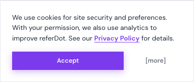 Cookie consent banner (example state).