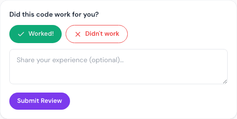 Worked / didn't work feedback controls on a deal.